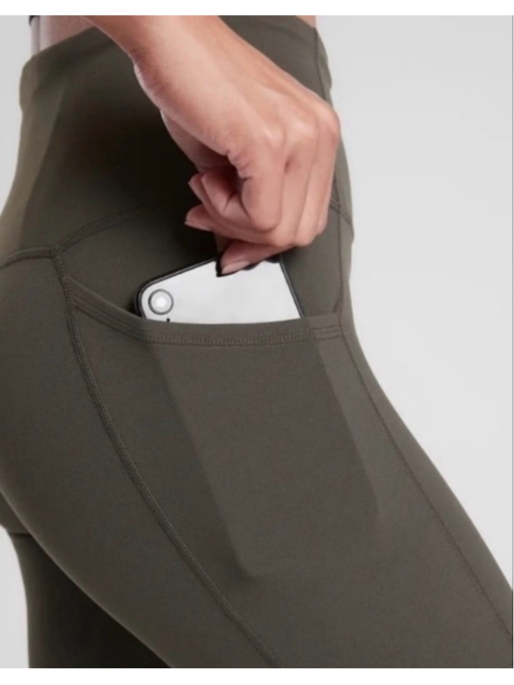 ATHLETA Inclination Moto Tight Leggings Size XS olive Green - Picture 3 of 9
